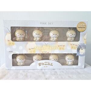 Pink Sky Kawaii Shiba Dog 8' Battery Operated String Lights Room Decorating NEW!